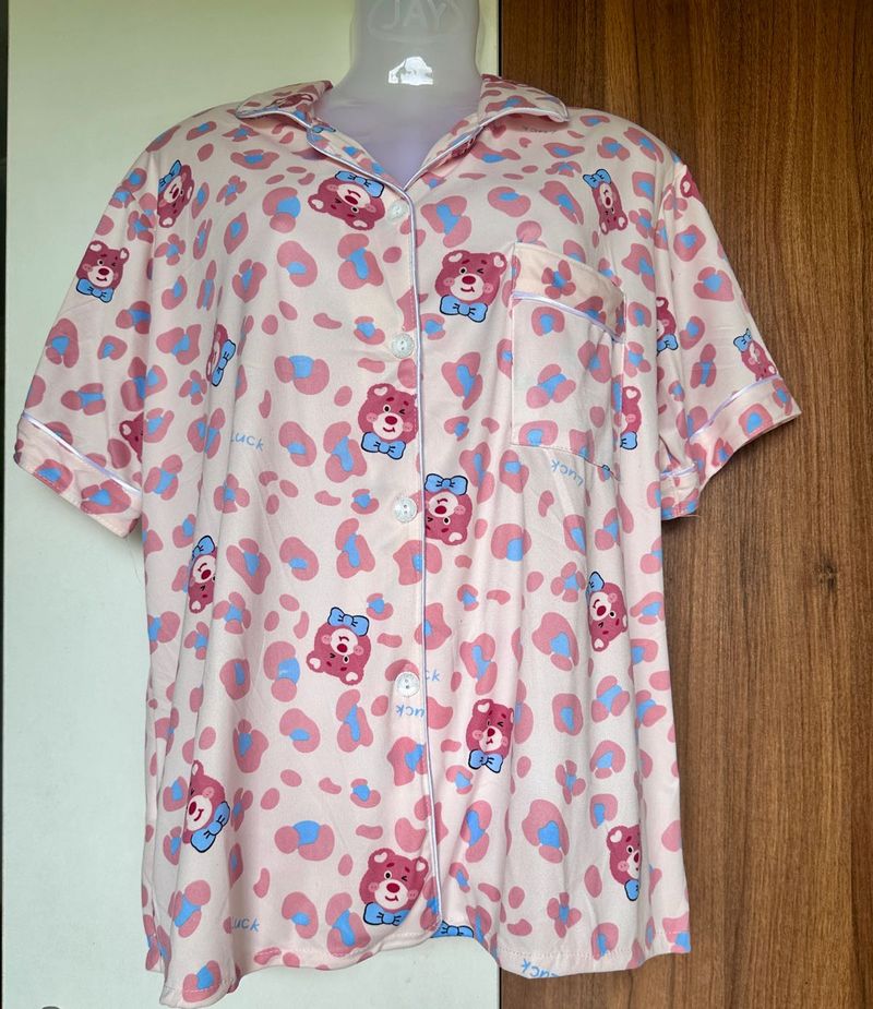 Cute Bear Print Pajama Set