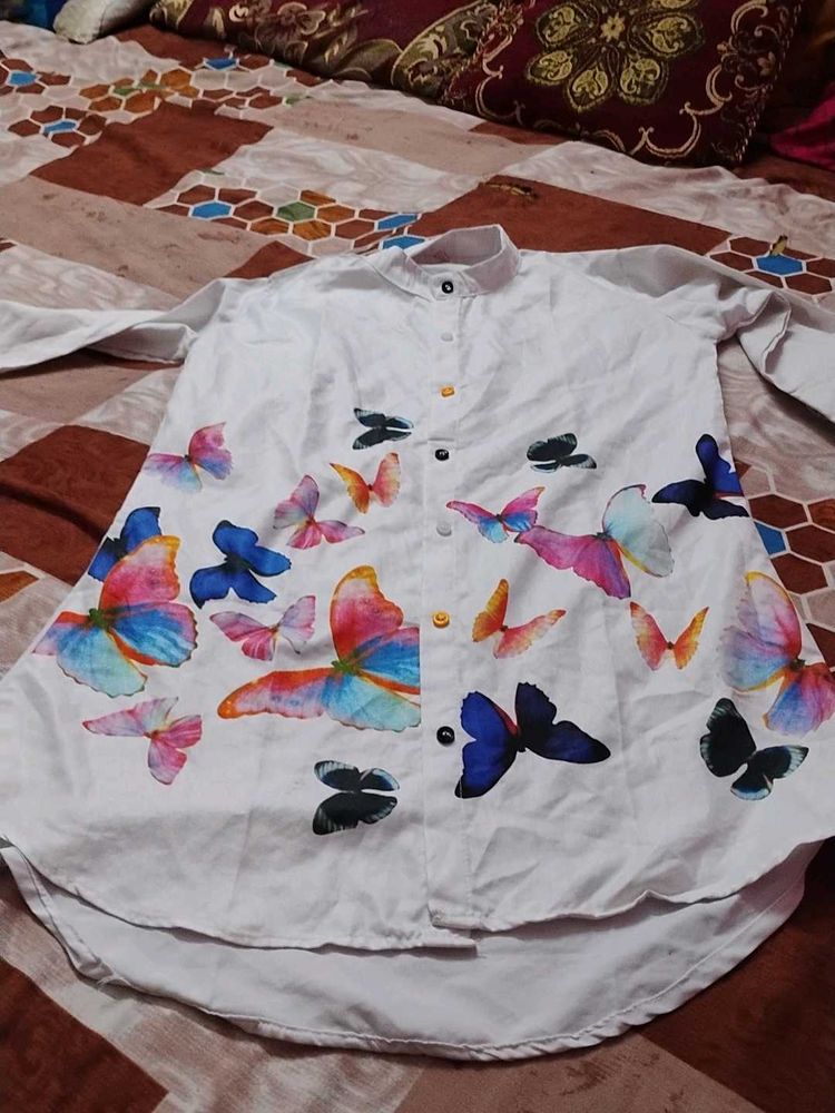 Butterfly Print Tunic Top