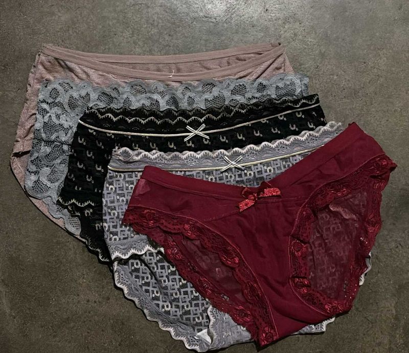Lace Trim Panty Bundle - Size M/l Can Be Worn