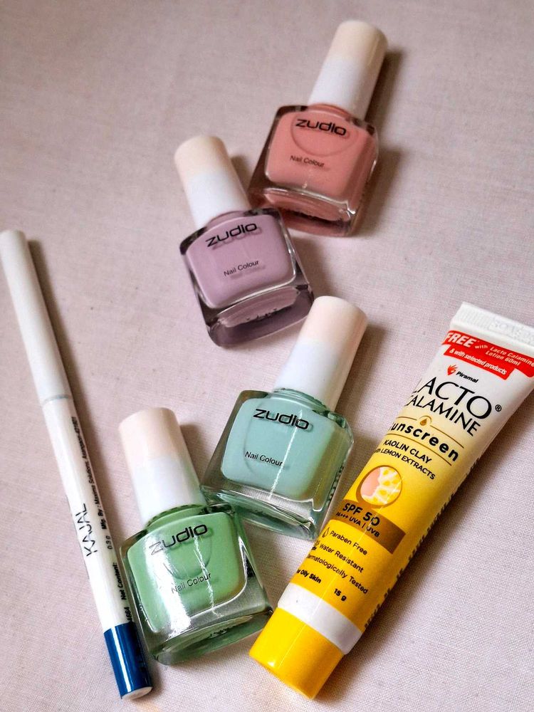 Zudio Nail Polish Bundle + Kajal &amp; Sunscreen