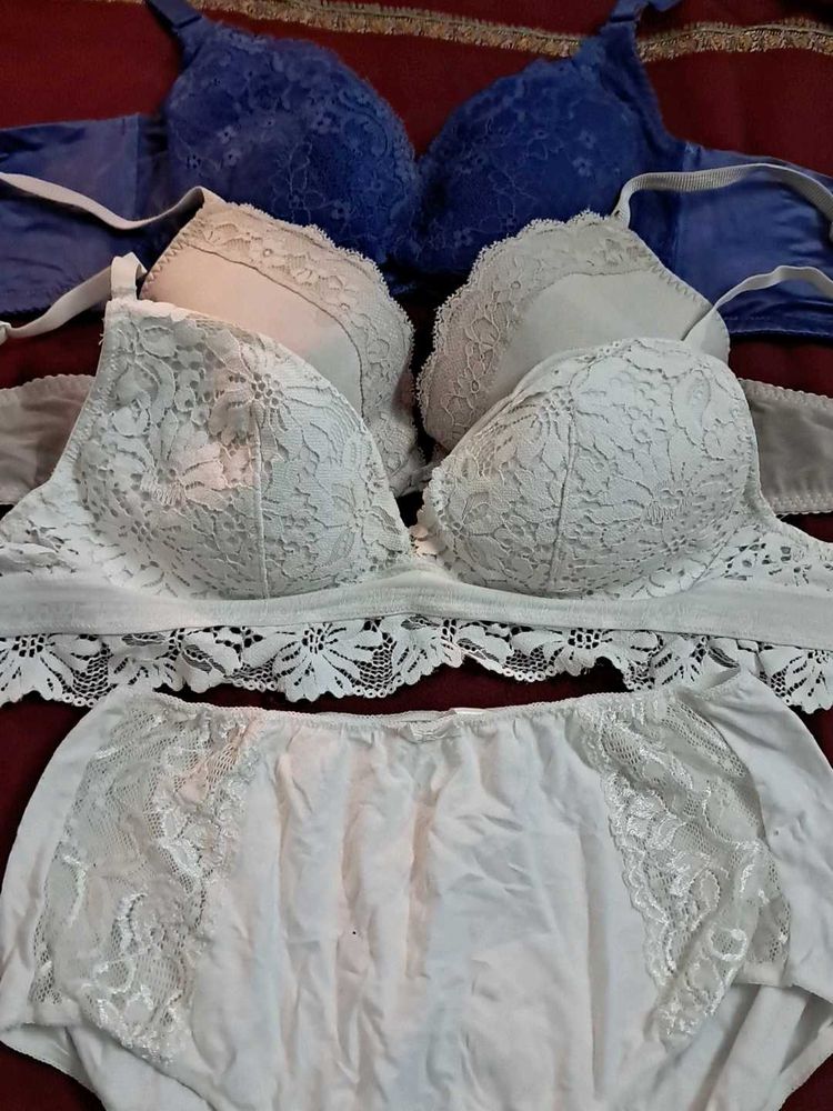 combo Of Four Imported Fabric Bra N Panty