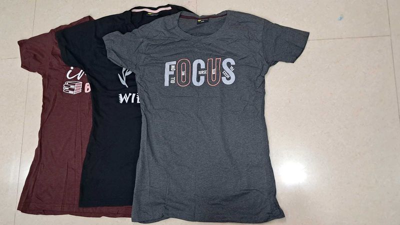 Smiley ☺️ Beautiful Daily Wear T Shirts(Pack Of 3)