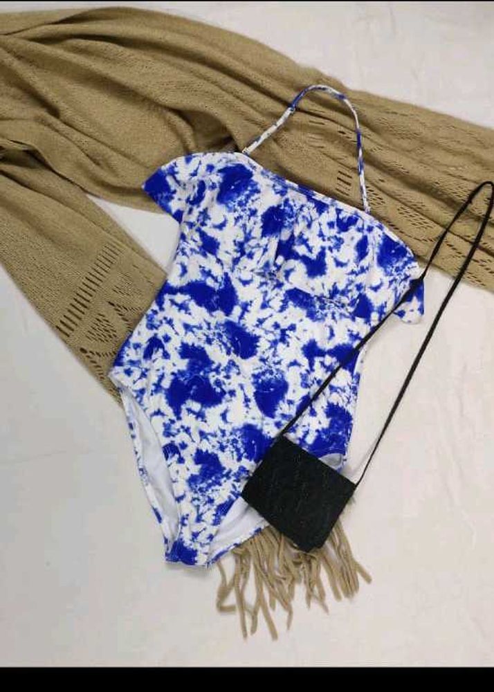 sexy Blue Tie-Dye Swimsuit