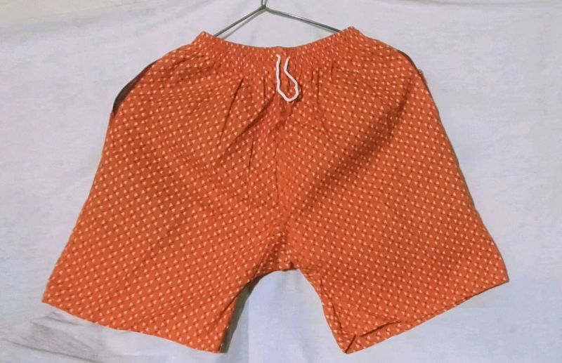 Orange Patterned Shorts