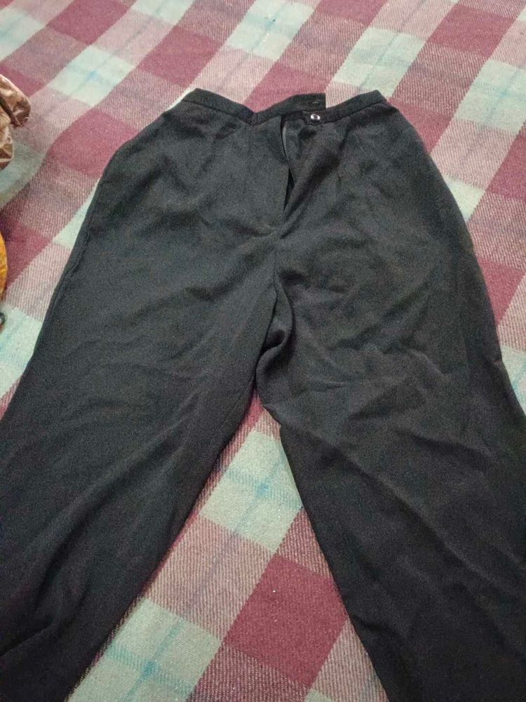 Dark Wide-Leg Trousers