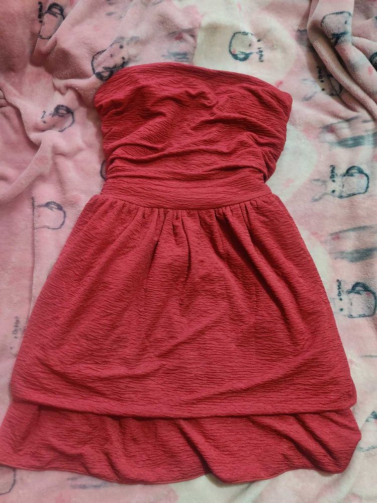 XL Red Mini Ruched Dress