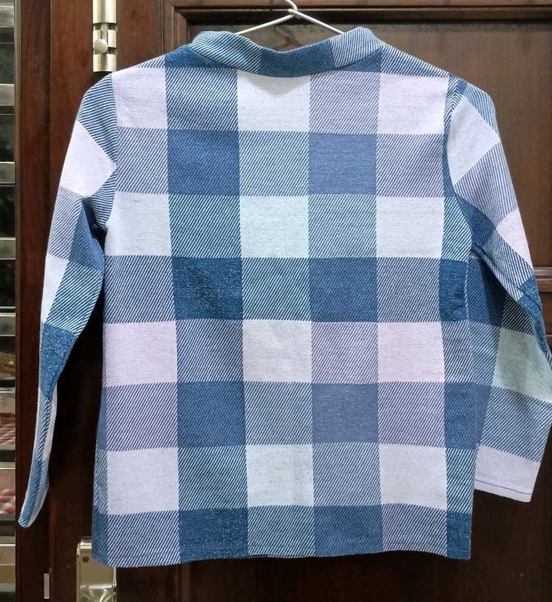 Blue &amp; White Checkered Top