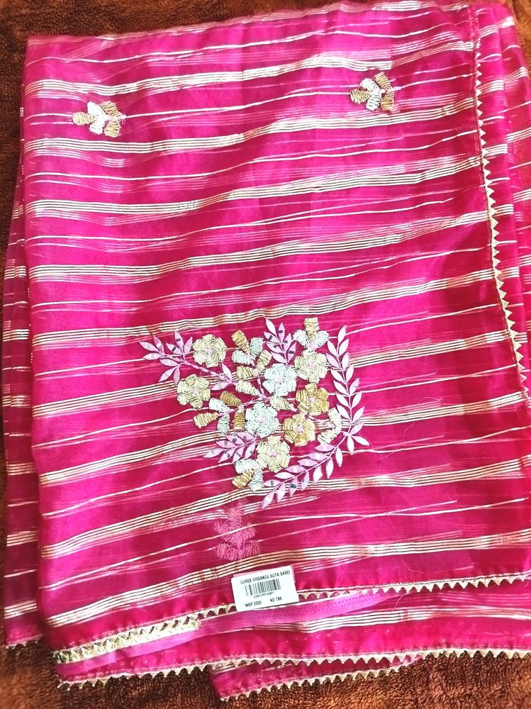 Lurex Organza buta saree. With Blouse Piece..