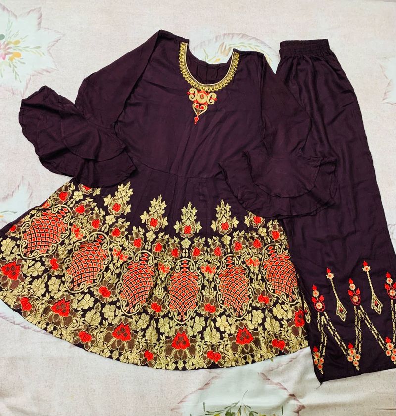 Elegant Embroidered Frock Set