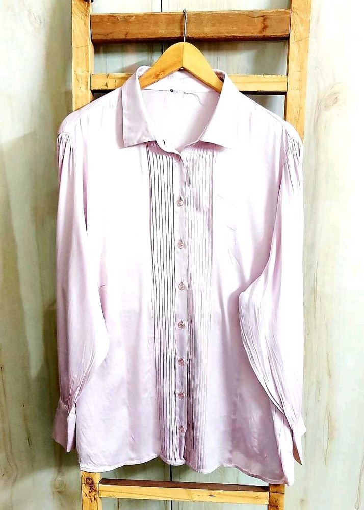 Levender Colour Satin Shirt Size-44-46