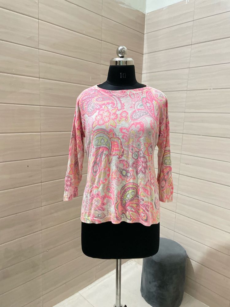 Winter Paisley Print Top