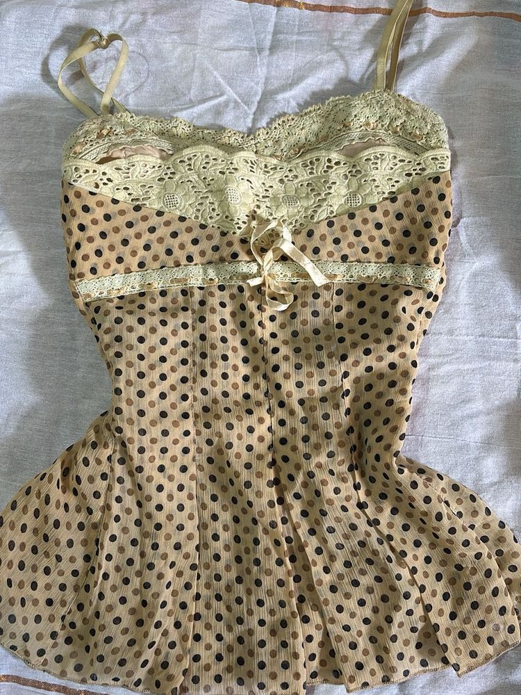 Y2k Butter Yellow Top