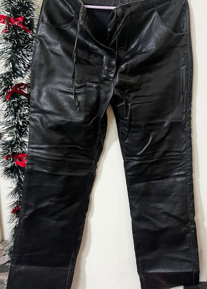 Black Faux Leather Pants