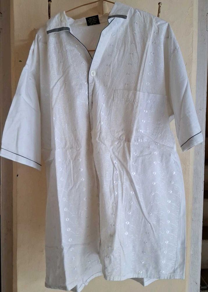 White Chicken Work Half Sleeves Shirt