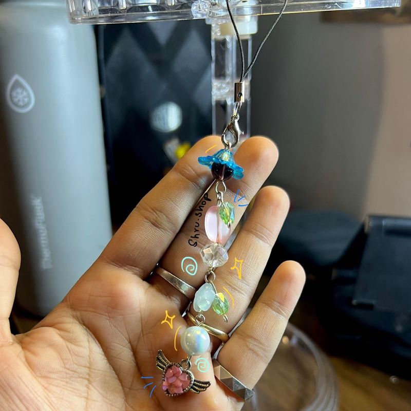 Cute Beaded Phone Charm Handmade