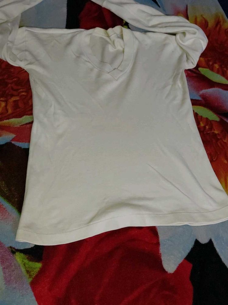 White Long Sleeve warmer