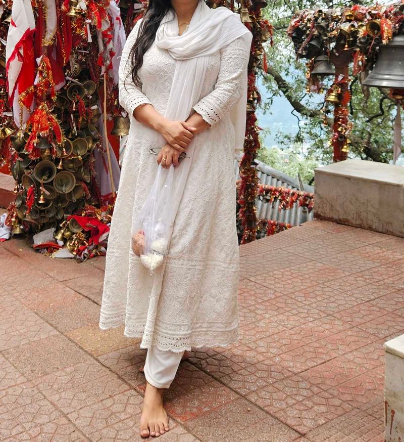 White Chikankari Embroidered Kurta Set