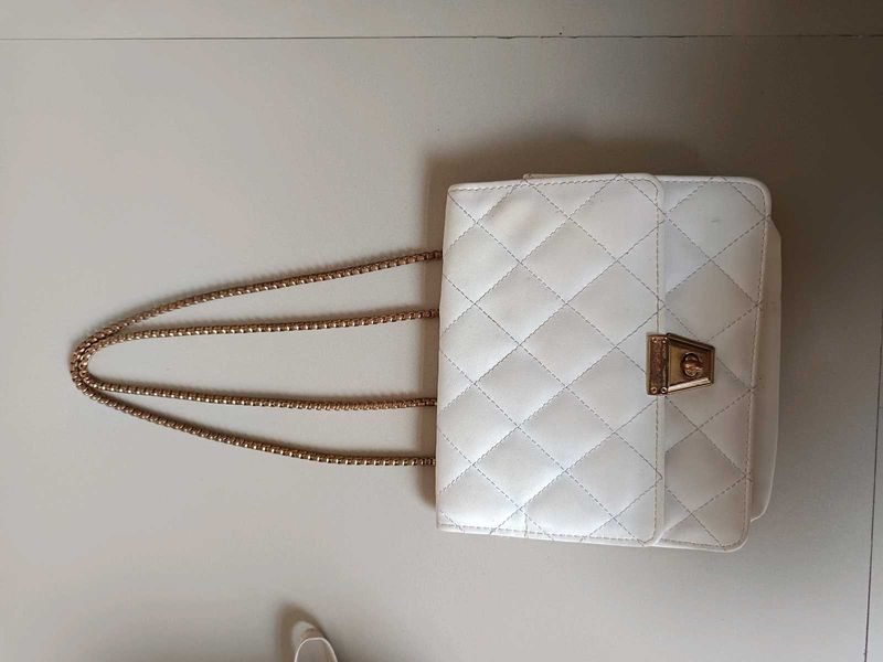 White Quilted Chain Bag