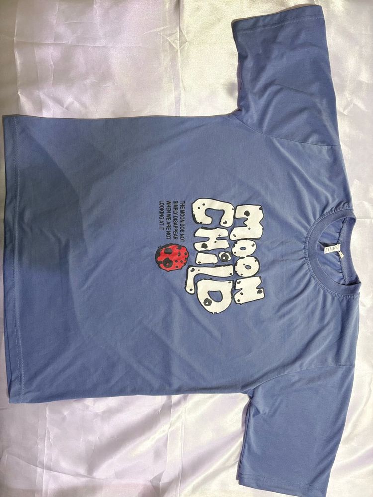 Blue Moon Child Graphic Oversized Tee