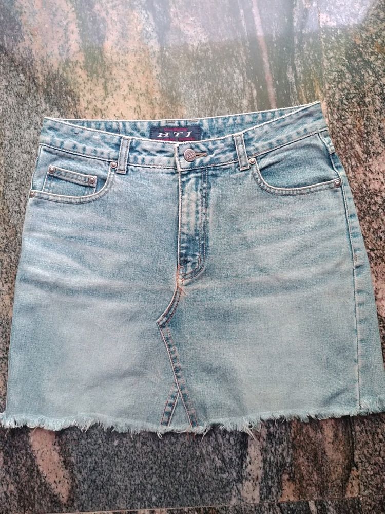 High Waist Denim Skirt 32 Size Only 1 Pic..