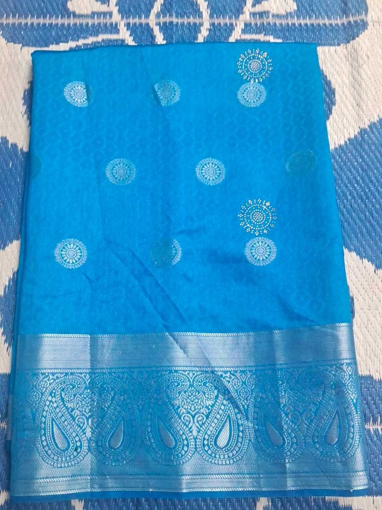 Turquoise Blue Saree