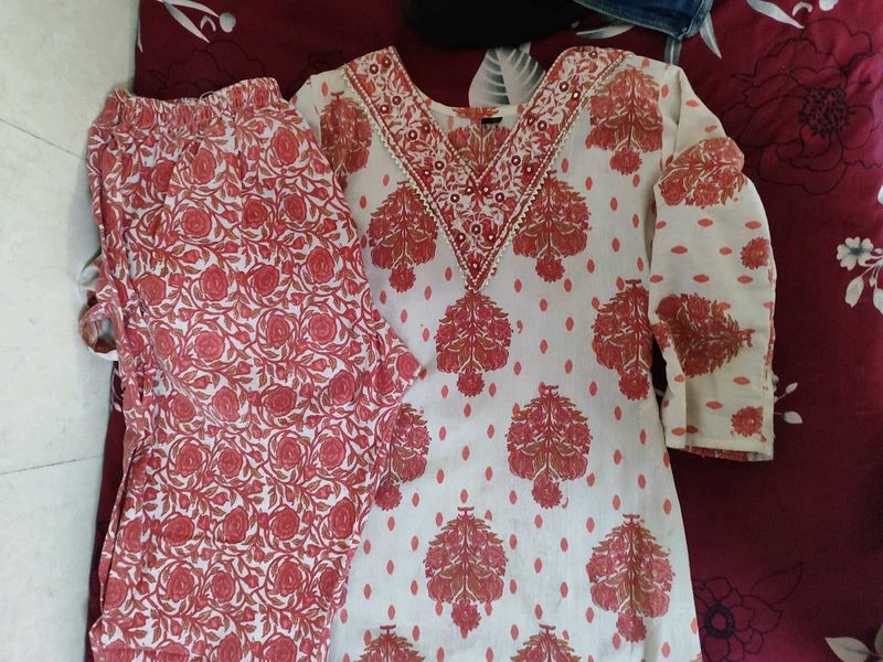 Pink Floral Kurta Set