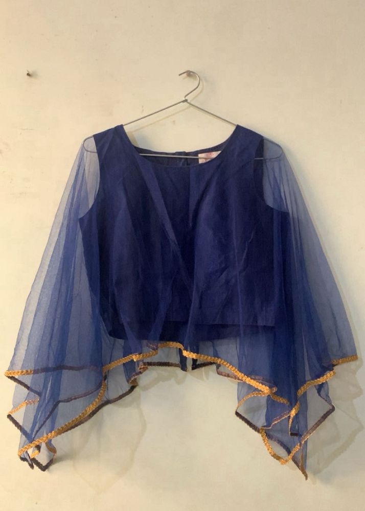 Blue Cape Blouse