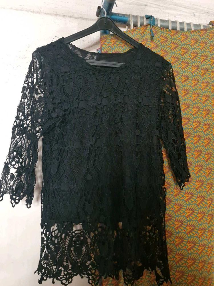Black Top With Attached Inner 🖤👌