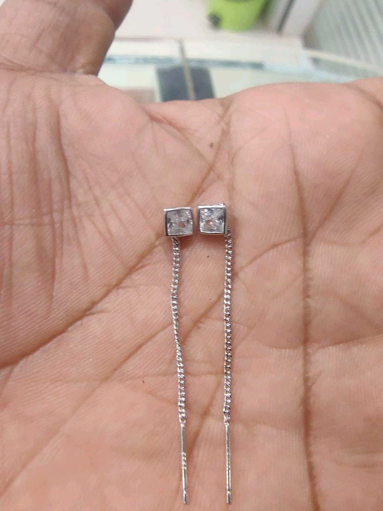 Pure Silver Sui Dhaga Dangling Earrings