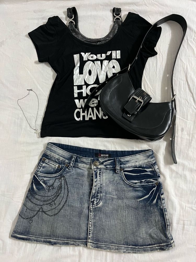 Y2K Denim Skirt