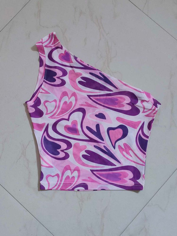 Upcycled Urbanic One-Shoulder Crop Top