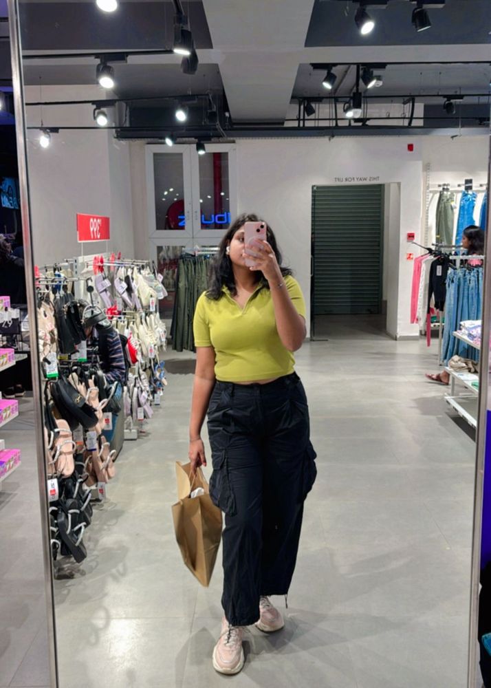 Chartreuse Mock Neck Top