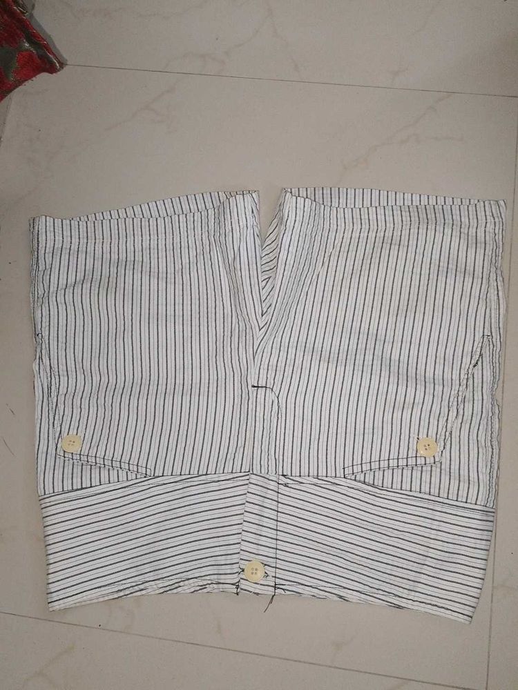 Striped Button-Down Shorts