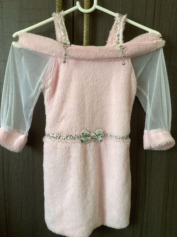 Pink Fuzzy Party Dress