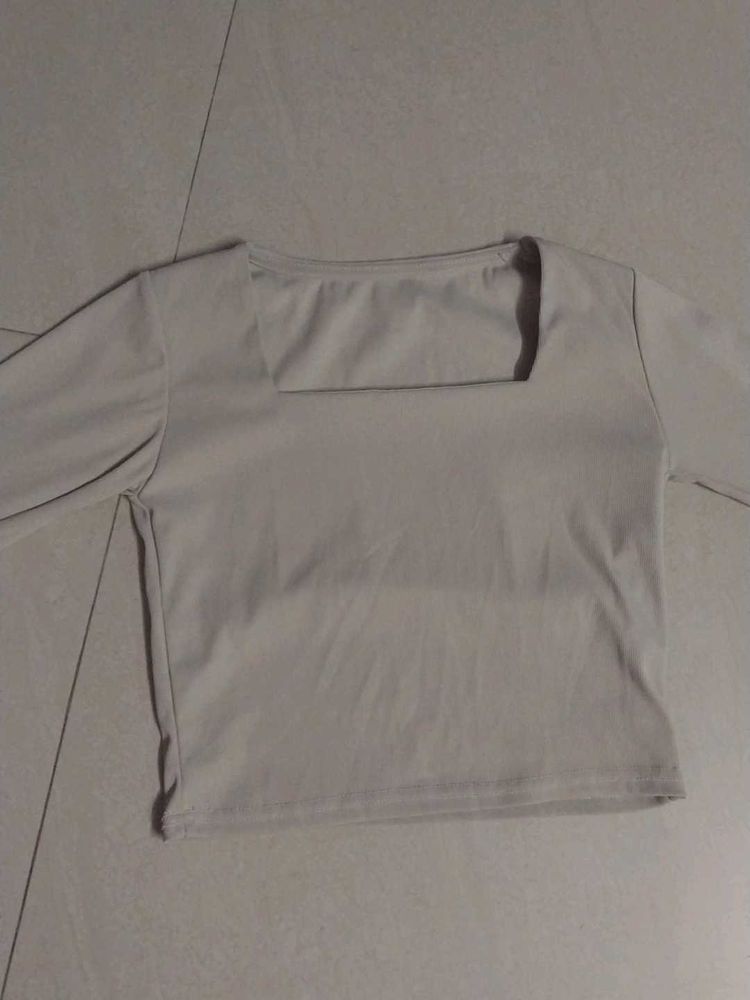 Stylish Beige Crop Top