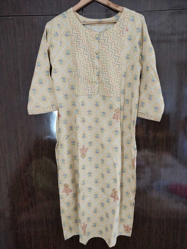 3/4th Sleeves Kurta Palazzo Set For Women, 44inch