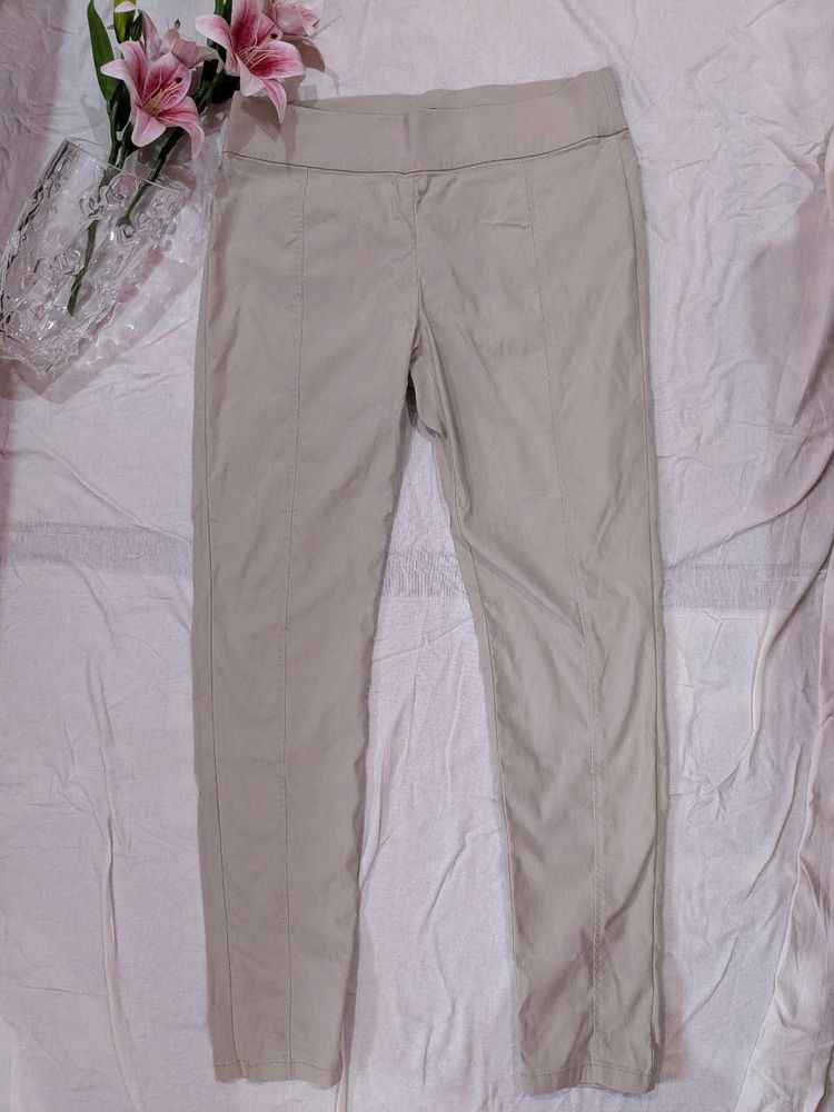 Beige Casual Pants