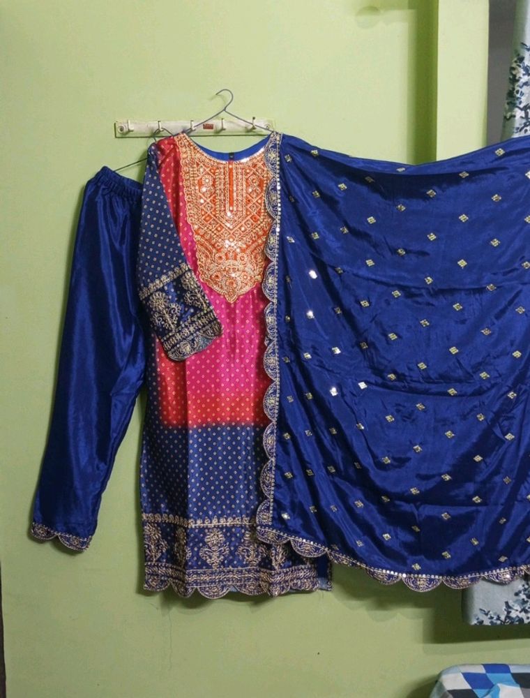 New/Unused Beautiful Chanderi Silk Kurta Set