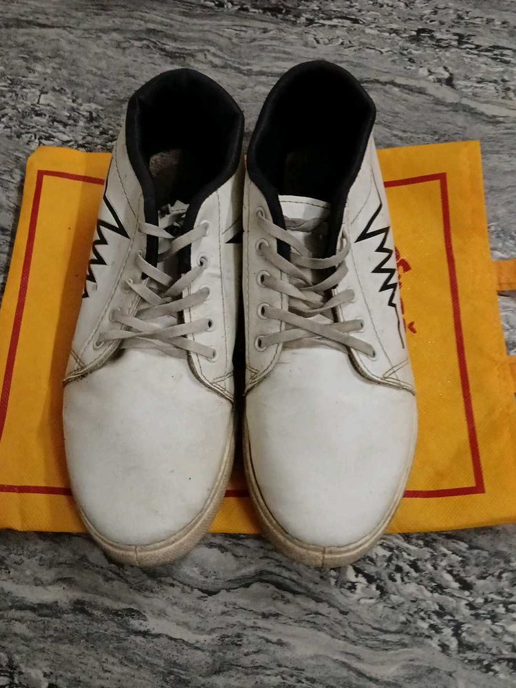White Graphic Sneakers
