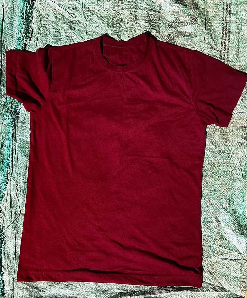 Burgundy Crew Neck Tee