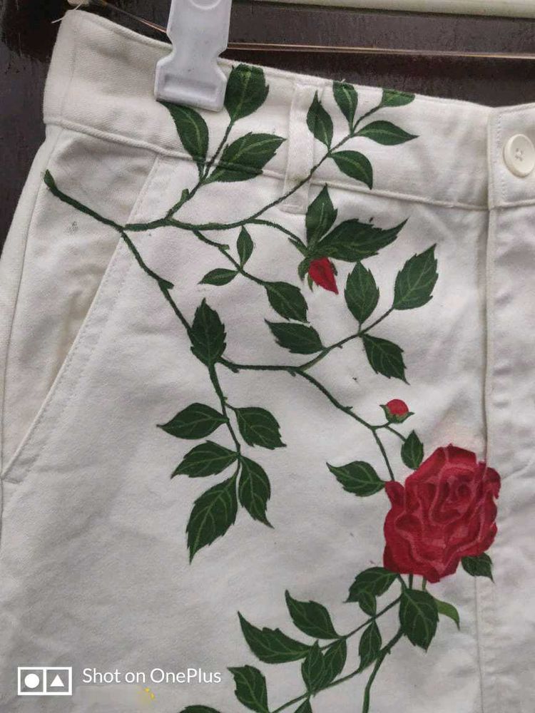 Pinteresty Rose Painted Skirt 🥀