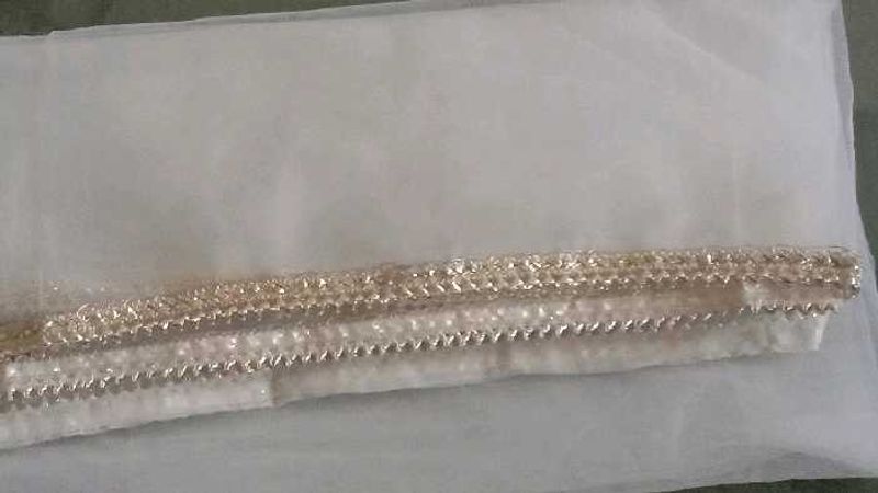 Elegant White &amp; Gold Dupatta