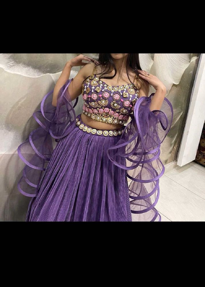 Purple Embellished Lehenga Choli