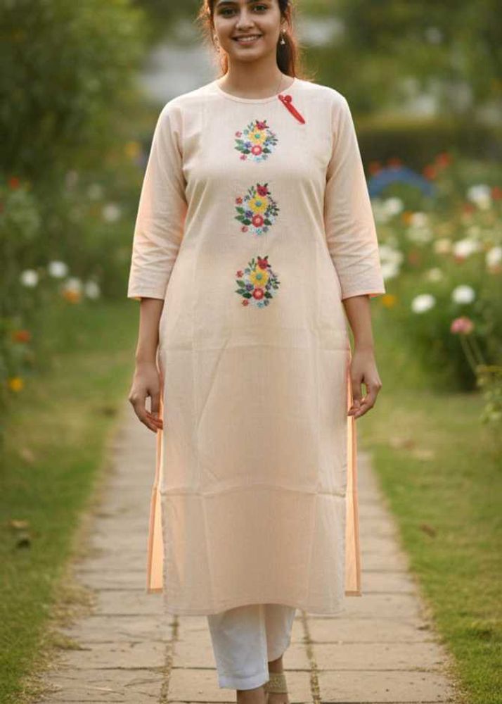 Embroidered Floral Kurti
