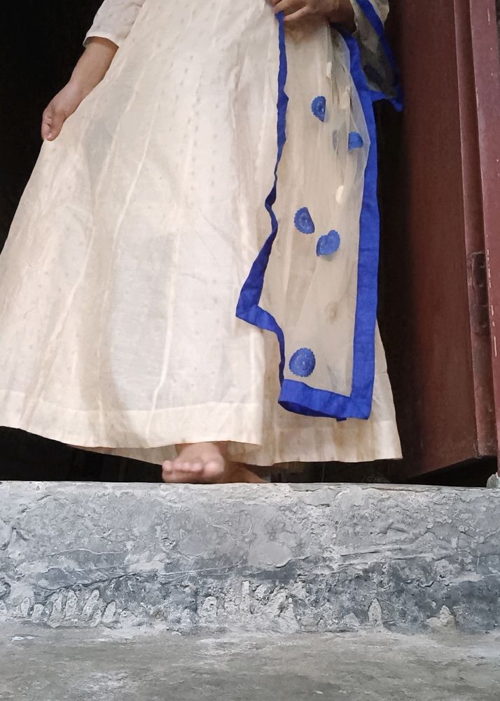 White Blue Combination Wedding Dress Beautiful Nec