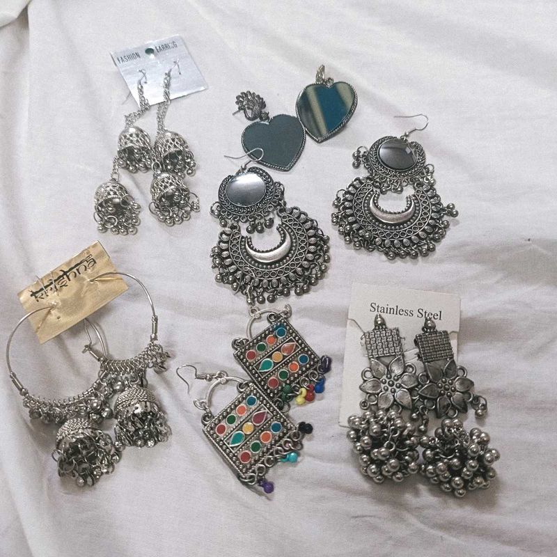 Oxidized Silver Earrings