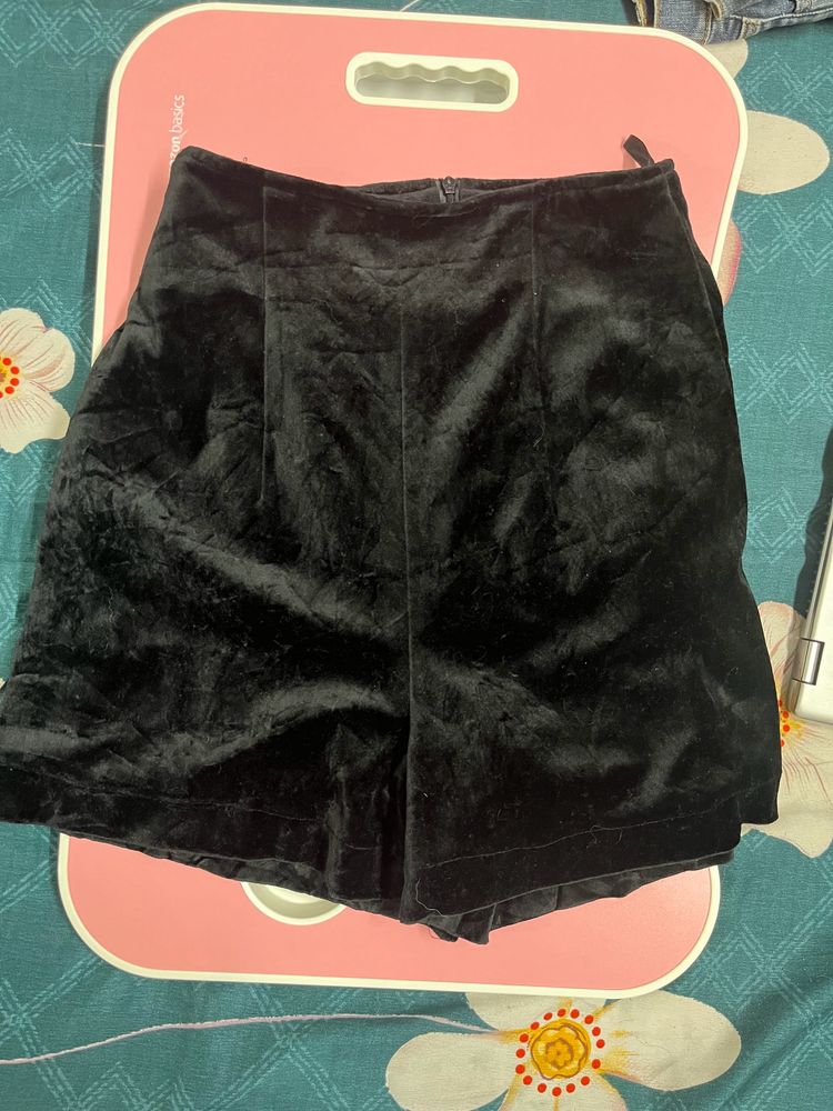 Black Velvet Shorts