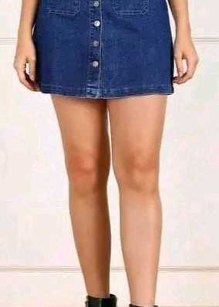 Women Denim Dark Blue Skirts