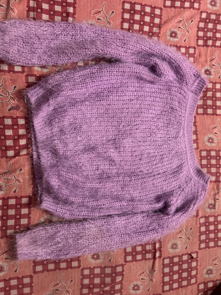 Lavender Knit Pullover Sweater