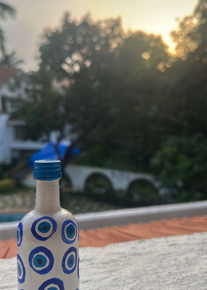 Hand-Painted Evil Eye Bottle